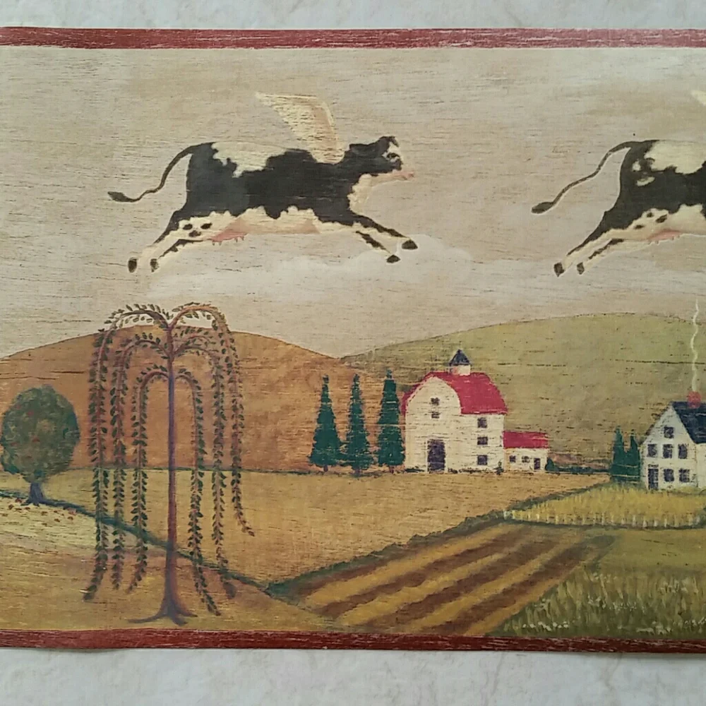 Wallpaper Border Country Flying Cows